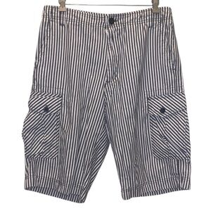 Empire Bigland Striped Black and White Cargo Shorts Men’s 32